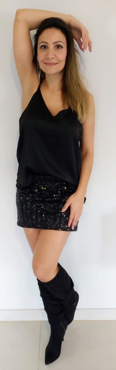 Blusa Raso Negra - $1.500